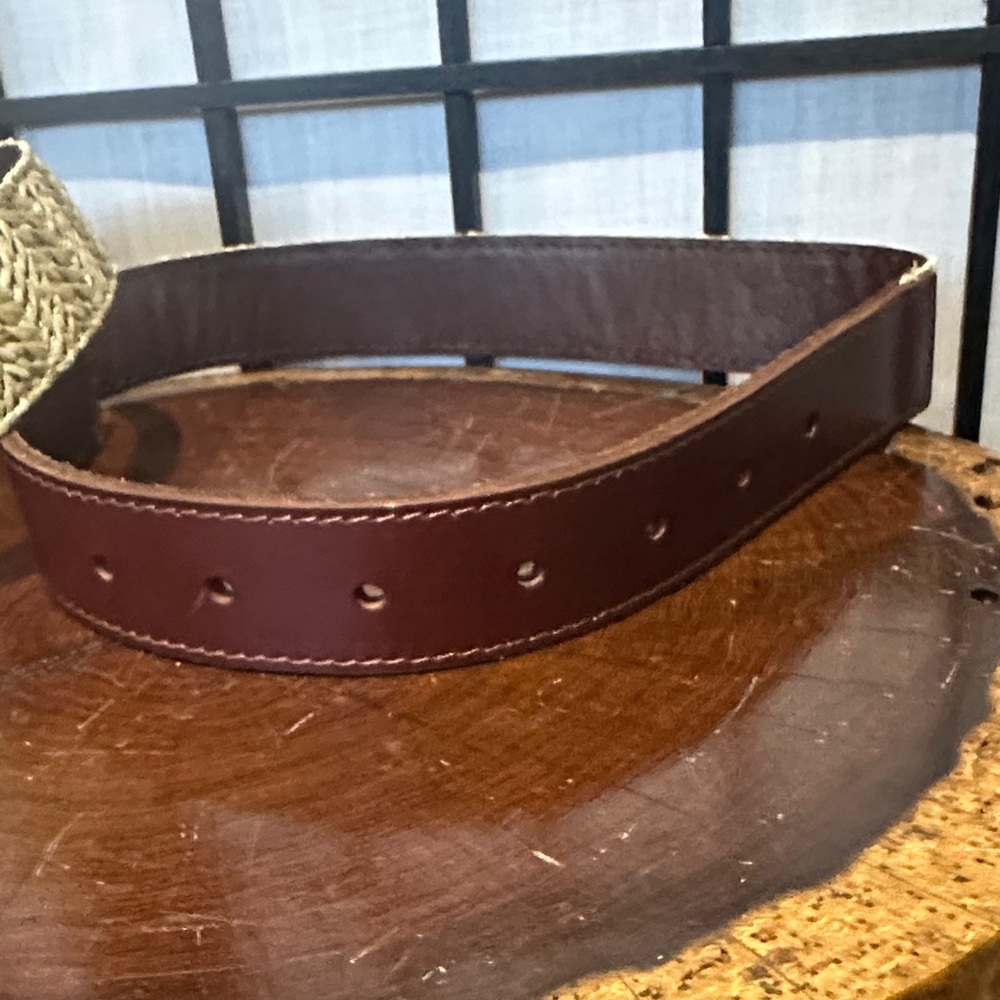 Fatface NEW Leather Tan and Brown Men's Woven Belt - Picture 5 of 6